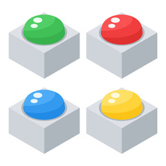 Simple　Colorful Electric Light Switch Vector Icon