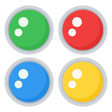 Simple　Colorful Electric Light Switch Vector Icon