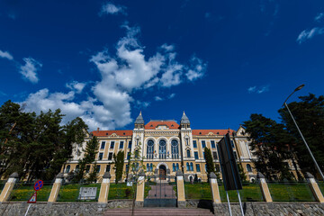 Front view of the Marton Aron Catholic gymnasium in Miercurea Ciuc, Romania , build between...