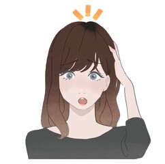 カラーリングした髪が伸びてきて地毛の色でプリンになってしまった女性