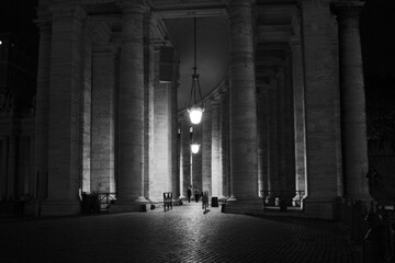 Vatican City, Pillars, Black and White