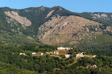 Fototapeta na wymiar Saint-François d'Alesani convent in Castagniccia mountain. Corsica island