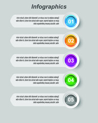 Infographic design template with paper tags.