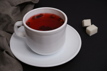 Fruit tea on a black background.