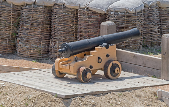 Imitation Old Coastal Position Of Ship Gun