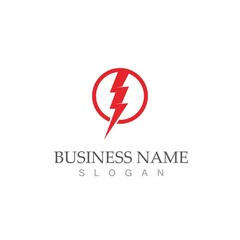 Obraz premium flash thunderbolt logo template