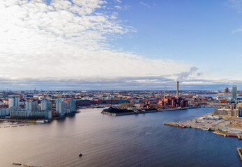 Naklejka premium Aerial Panoramic view of Helsinki 