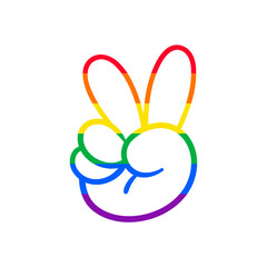 Rainbow Hearts. LGBTQ symbol for celebrating Independence Day. Isolated on white background.