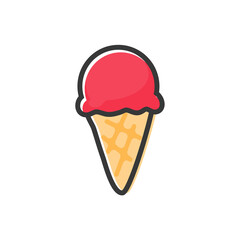 Watermelon and ice cream vector Helps to relax in summer Beach trip concept.
