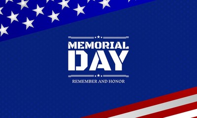 Memorial Day. background design with US flag. It is suitable for banners, posters, websites, advertising. Vector illustration