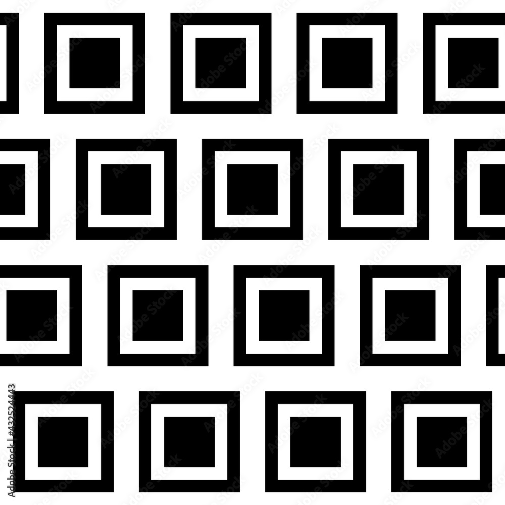 Aufkleber Black blocks pattern. Seamless vector squares.