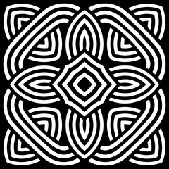 Ethnic isolated abstract floral oriental pattern. Geometric black white element for ornament. Template for design, creativity, wallpaper, textiles, coloring.