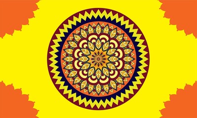 Background of colorful ceiling pattern in Lao temple, Laos