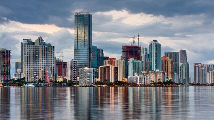 Miami, Florida, USA Downtown Skyline on the Bay