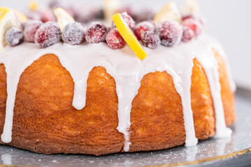 Lemon cranberry bundt cake