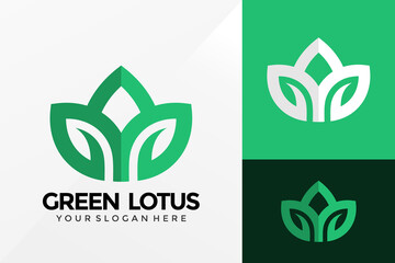 Green Lotus Plant Logo Design, Brand Identity logos vector, modern logo, Logo Designs Vector Illustration Template