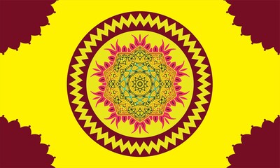 Background of colorful ceiling pattern in Lao temple, Laos