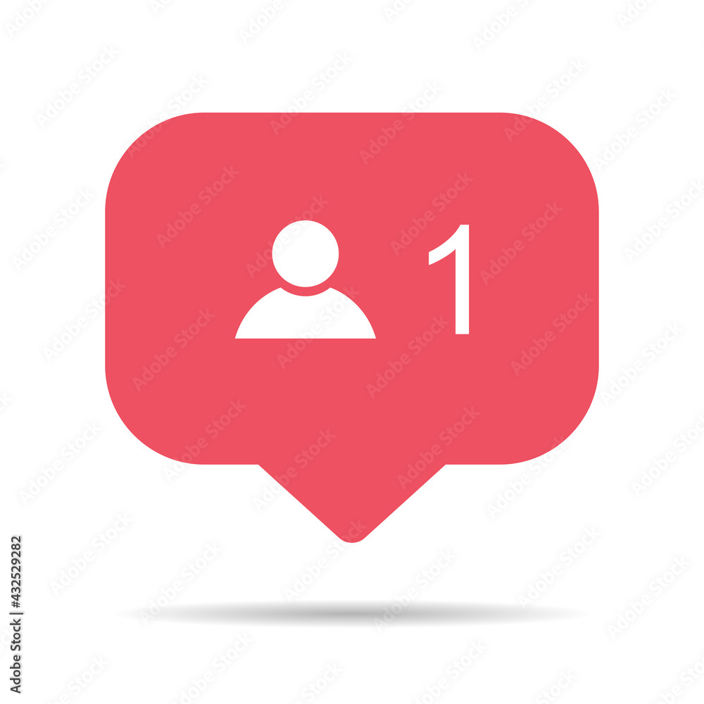 Aufkleber follower notification symbol for application. web app button for social media. vector illustration i