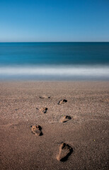footprints on the beach