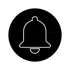 Fototapeta premium Bell alert icon isolated on white background, black alarm vector illustration symbol, ring web signal