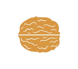Walnut logo. Isolated walnut on white background