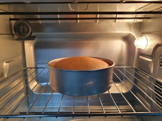 Bake bread in a heat oven.