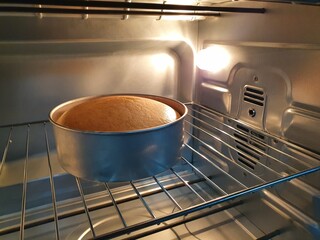 Bake bread in a heat oven.