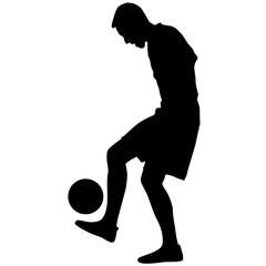 silhouettes of soccer players with the ball on white background © Arrows
