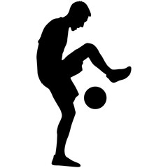 silhouettes of soccer players with the ball on white background © Arrows