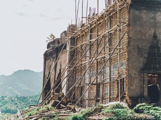 the historic site Wang Wiwekaram Temple or Muang Badan it is a landmark and unseen Thailand at Sangkhla Buri District, Kanchanaburi province, Thailand's