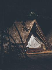 Classic Thai cottage at nigth