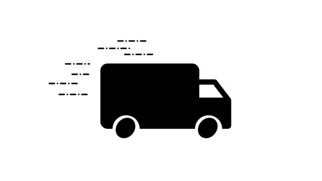 dilevery on the way or online shopping consept. loop animation of dilevery van. motion animation.