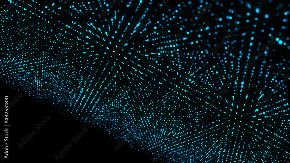 Poster Abstract digital background. Big data code matrix. 3d rendering.