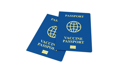 Group of Coronavirus vaccination document. Covid-19 Passports on white background