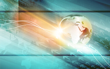 3D rendering of a global connections news background