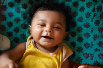 Cute Baby Boy Smiling Face Closeup, Attractive Smile, Happy Child