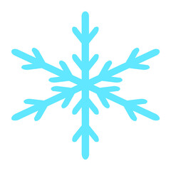 Snowflake icon. Blue snowflake vector illustration on transparent background.