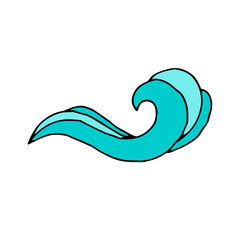 Wave. Sea. Water. Ocean. Doodle. Vector. Hand-drawn illustration.