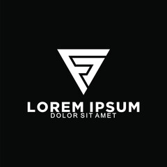 Naklejka premium Creative, simple and elegant Initial letter FJ or FC triangle logo template in flat design monogram illustration