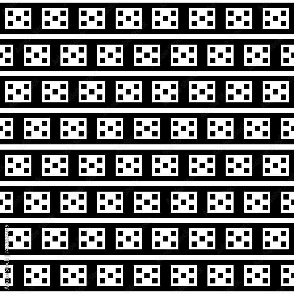 Poster Seamless horizontal pattern. Black vector shape.