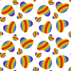Hearts seamless pattern. Lgbt flag. Gay. Lesbians. pride month. Design for textile, fabric, wrapping paper, banner.