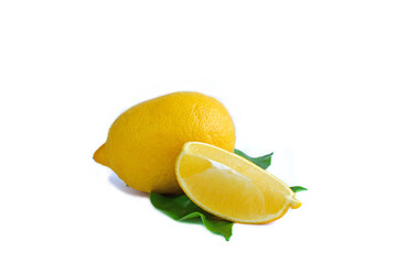 Fresh lemon on a white background.Healthy food.