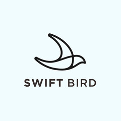 abstract swallow bird logo. swift bird icon