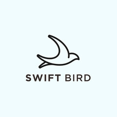 abstract swallow bird logo. swift bird icon