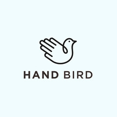 abstract hand bird logo. bird icon