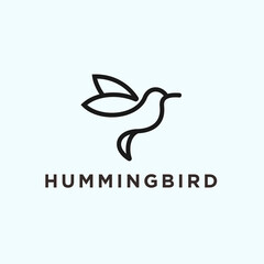 abstract hummingbird logo. bird icon
