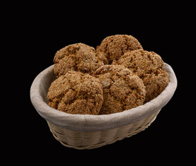 ِHealthy bran cookies in a basket