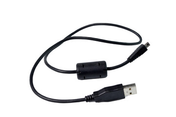 USB cable for dslr camera isolated on a white background