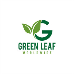 Green ecology logo vector icon illustration, Abstract Green Leaf Logo design vector template