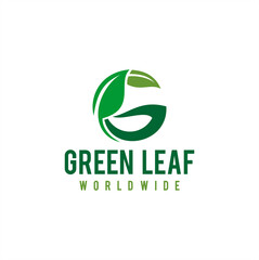 Green ecology logo vector icon illustration, Abstract Green Leaf Logo design vector template